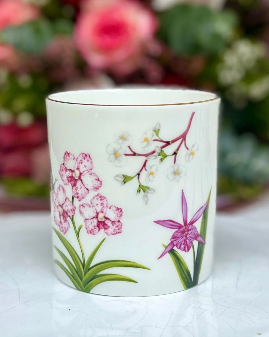 Mug Porcelain Pink Orchid