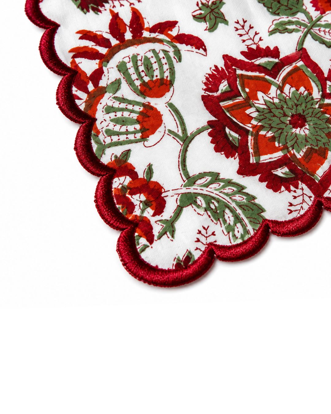 Poppy Scalloped Handkerchief