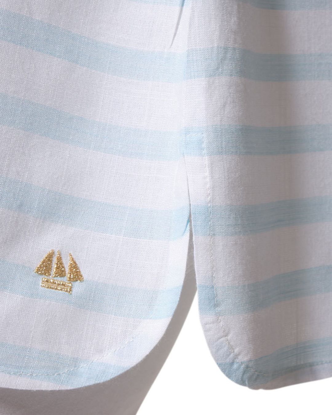 Makamba V-Neck Stripes Women Shirt- Ciel