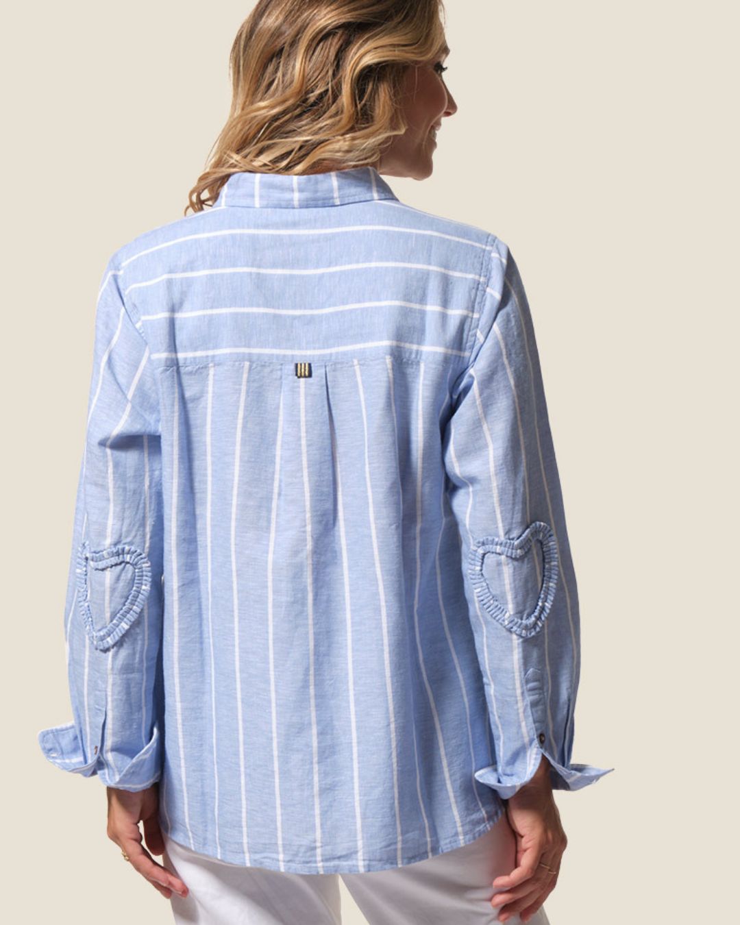 Kasey Stripes Women Shirt Cotton Linen