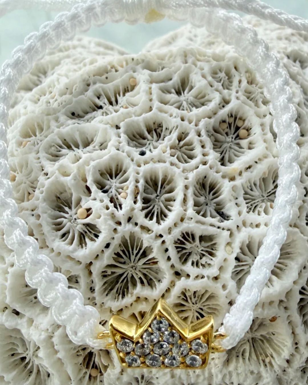 Crown White Cord Bracelet