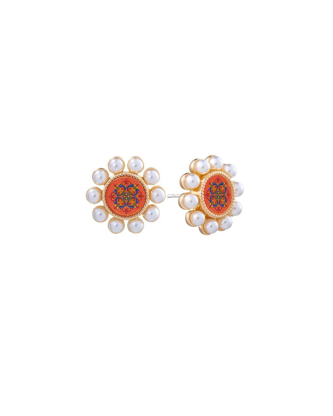 Elysian Pearl Stud Earrings - Old World Charm