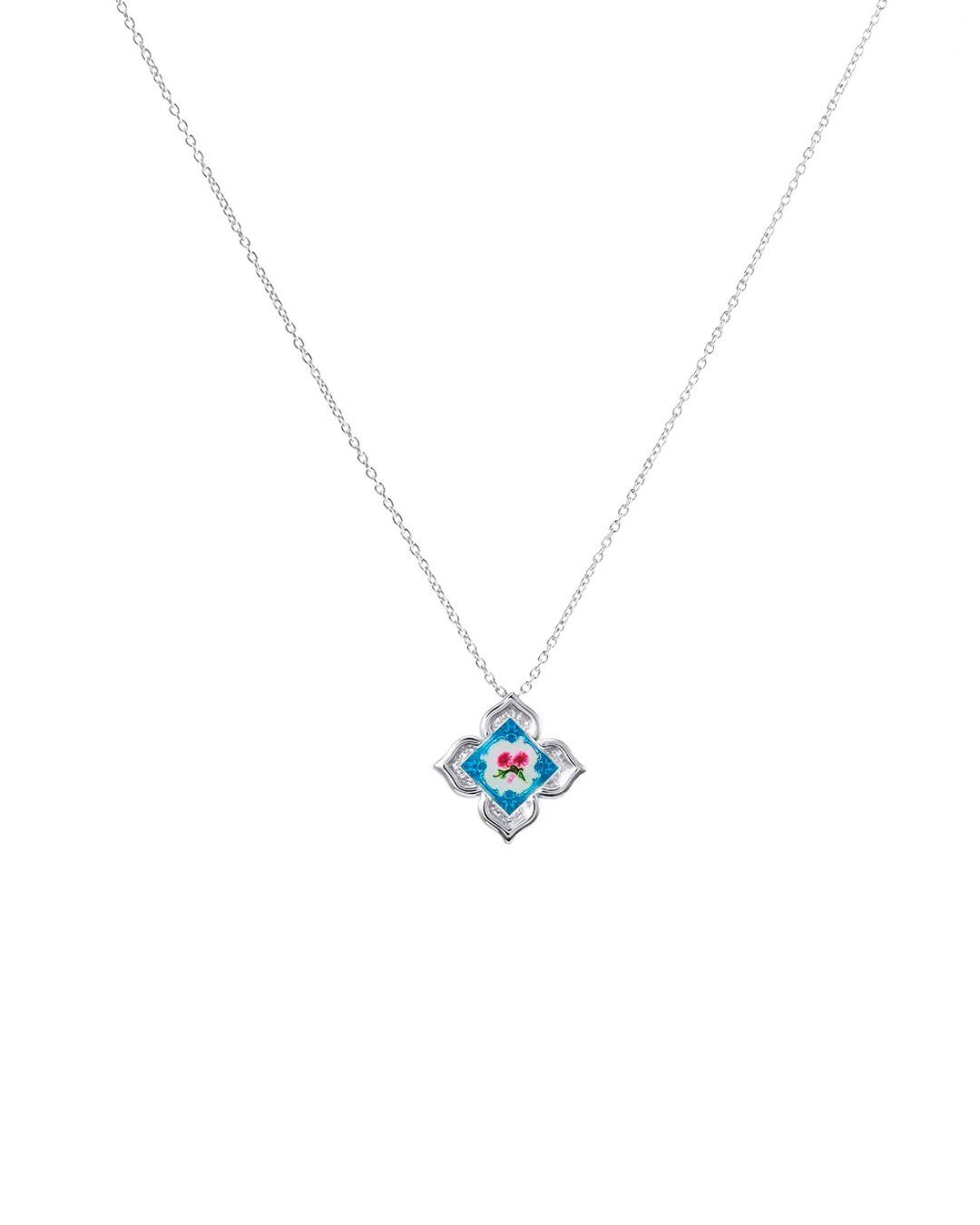 Peranakan Floral Pendant Necklace - Pixie Pomp
