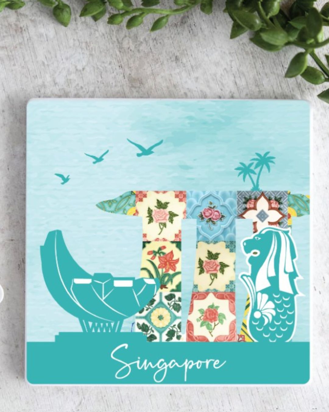 Ceramic Fridge Magnet MBS tiles Aqua