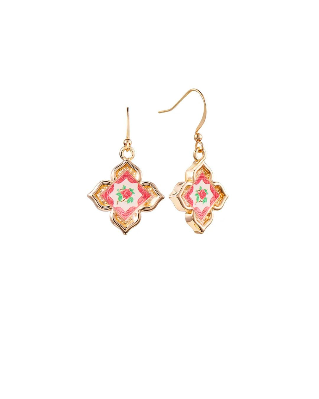 Peranakan Floral Drop - Rosy Pink