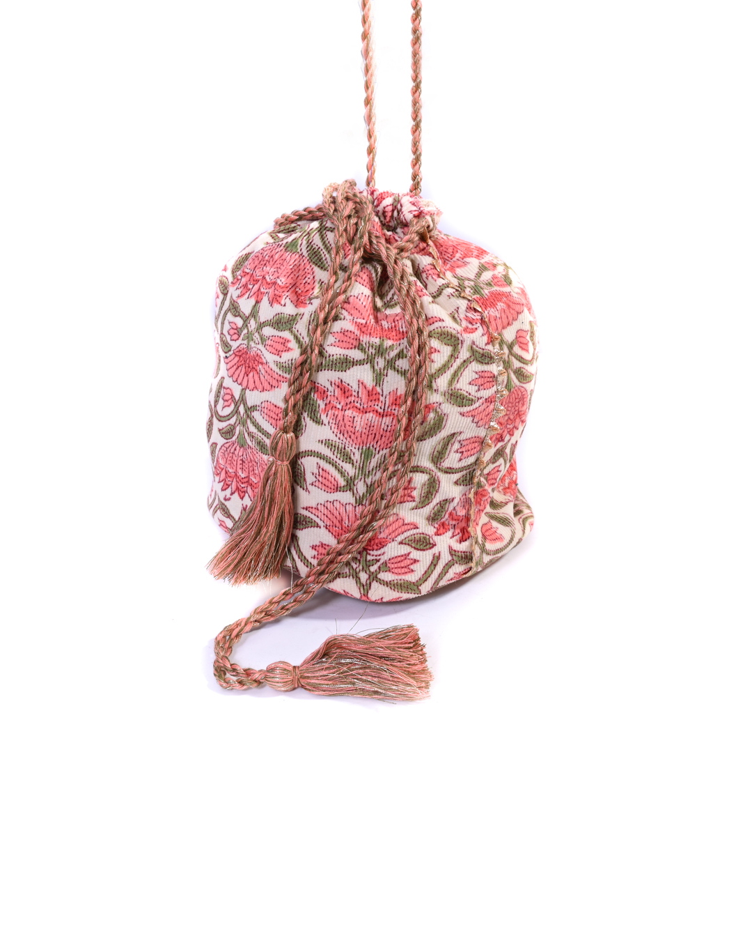 Drawstring Sac - Cream Floral