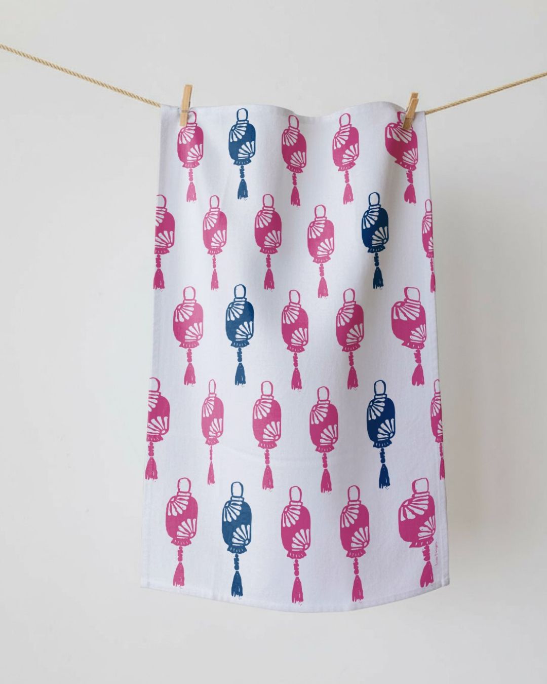 Tea Towel Lantern Pink