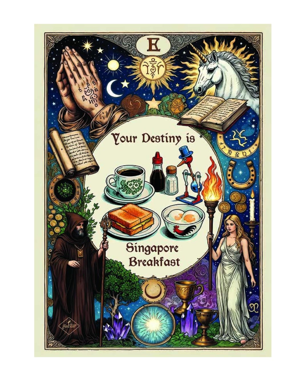 Singapore breakfast tarot A4