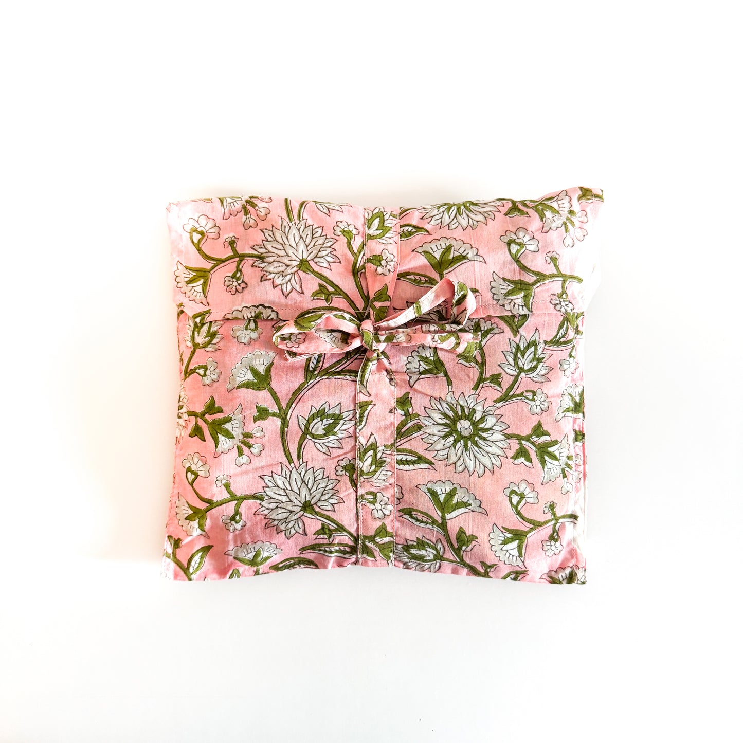 Block Print Camisole Pyjamas - Pink with white flowers
