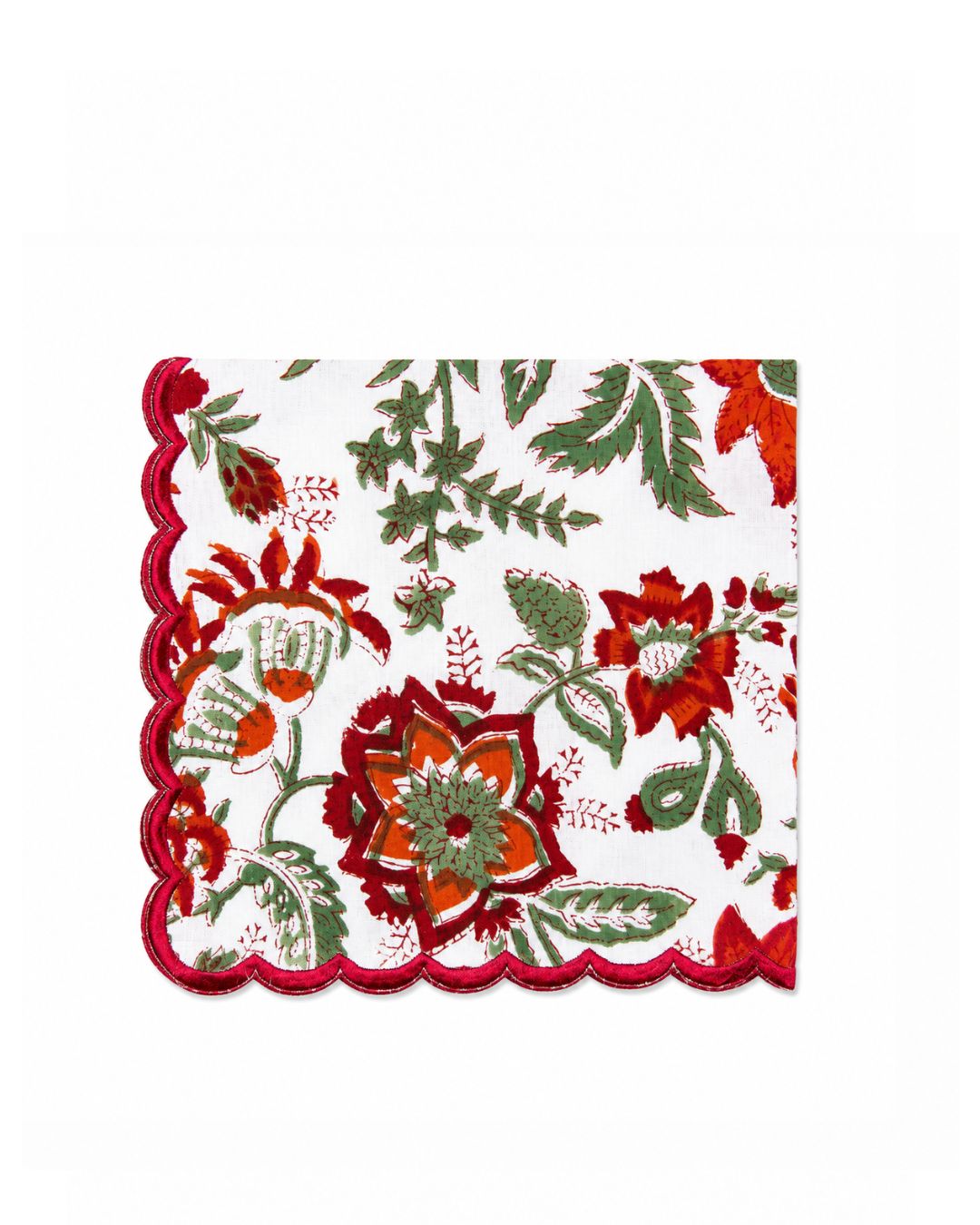 Poppy Scalloped Handkerchief