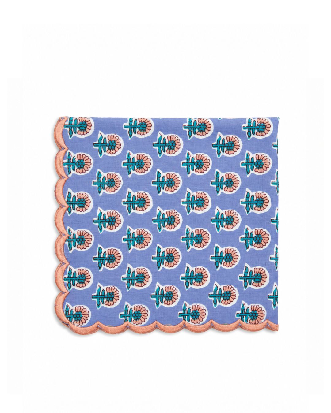 Lilac Peach Scalloped Handkerchief