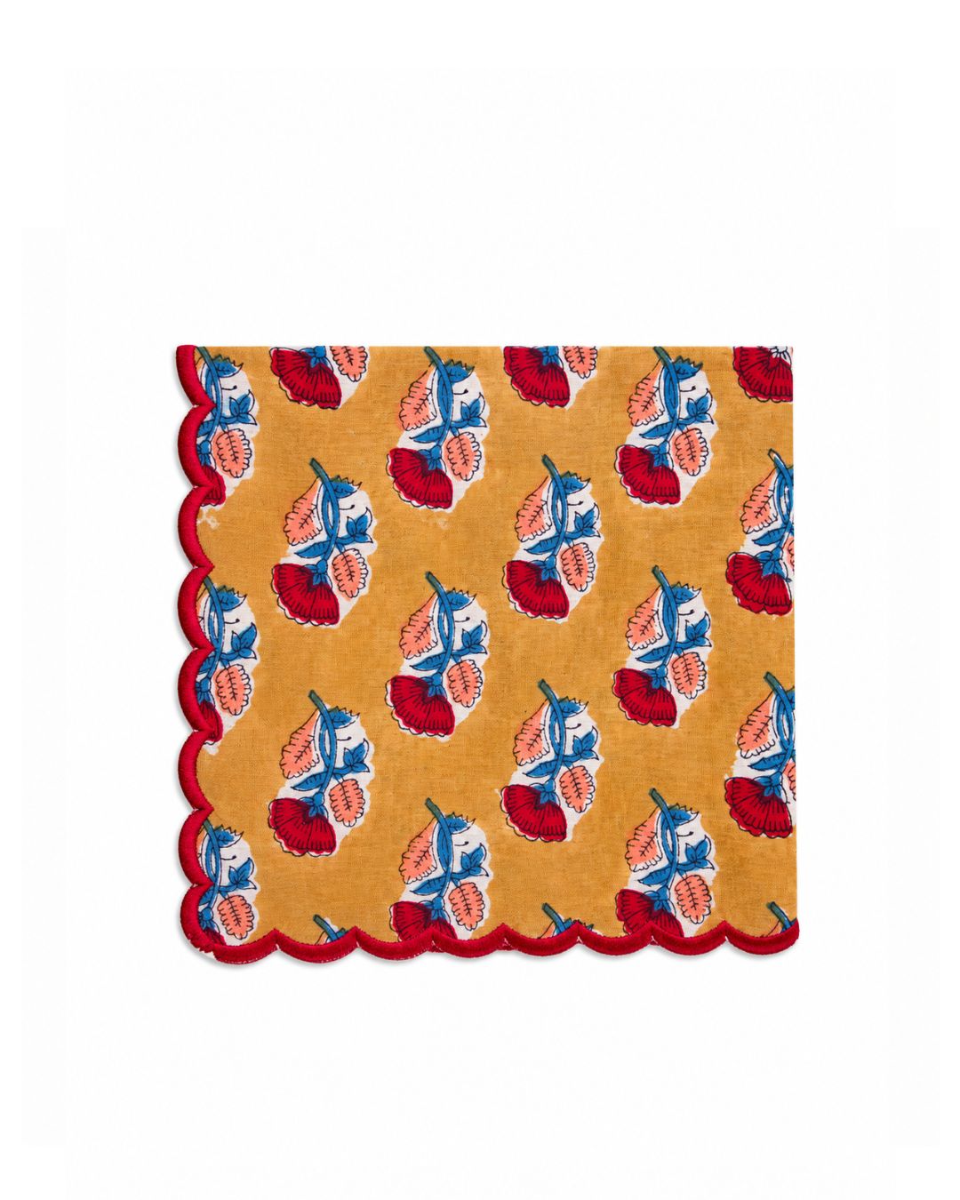 Honey Scalloped Handkerchief