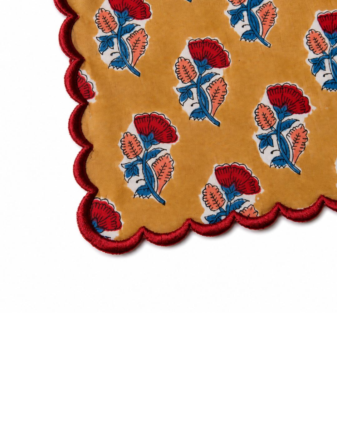 Honey Scalloped Handkerchief