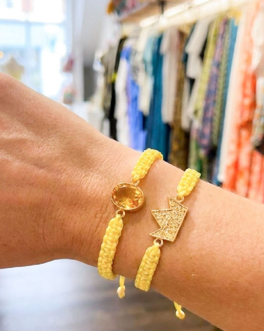 Crown White Cord Bracelet