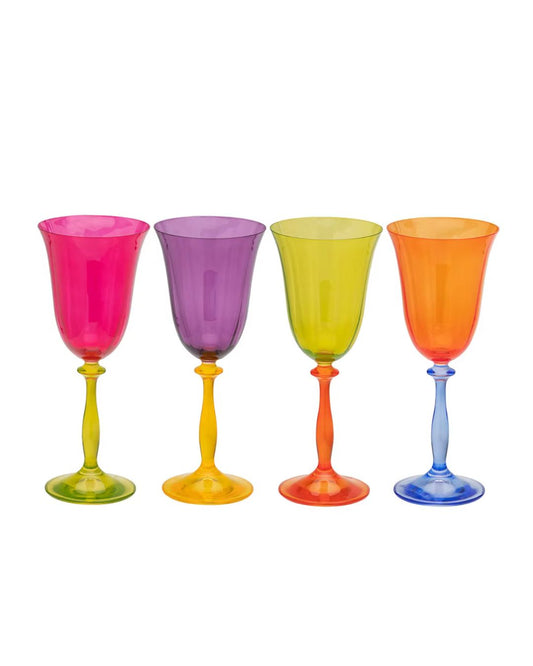 Multicoloured Wine Glasses (Set of 4)