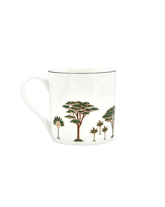 Mug Porcelain Green Tree