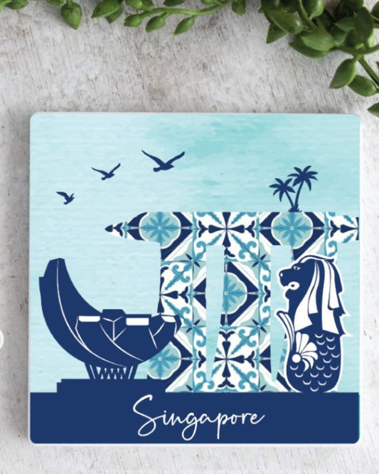 Ceramic Fridge Magnet MBS tiles Navy