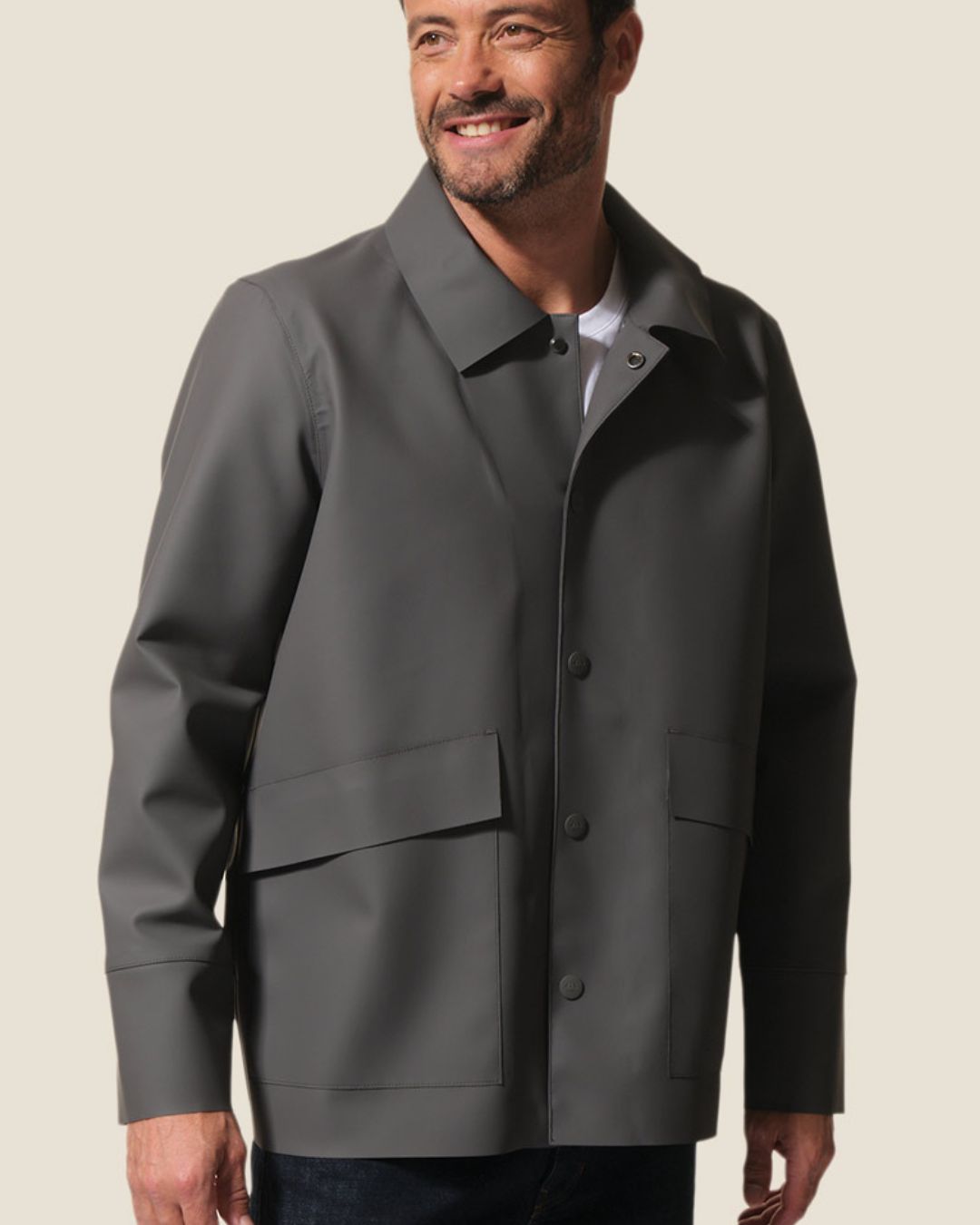 Boston Men's Raincoat Carbone