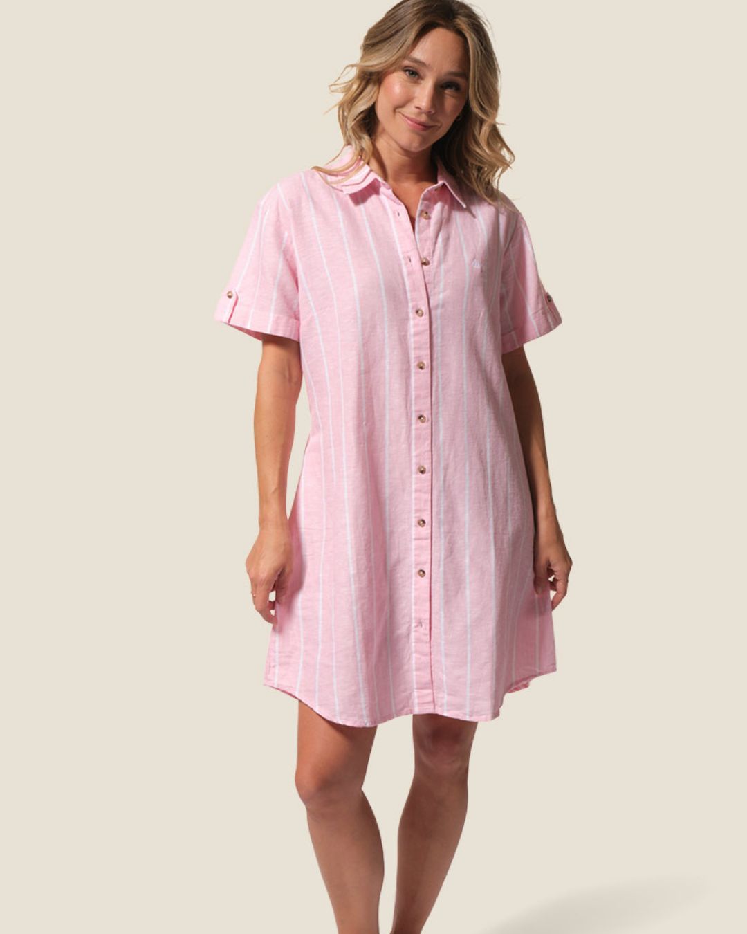 Antona Stripes Shirtwaist Dress