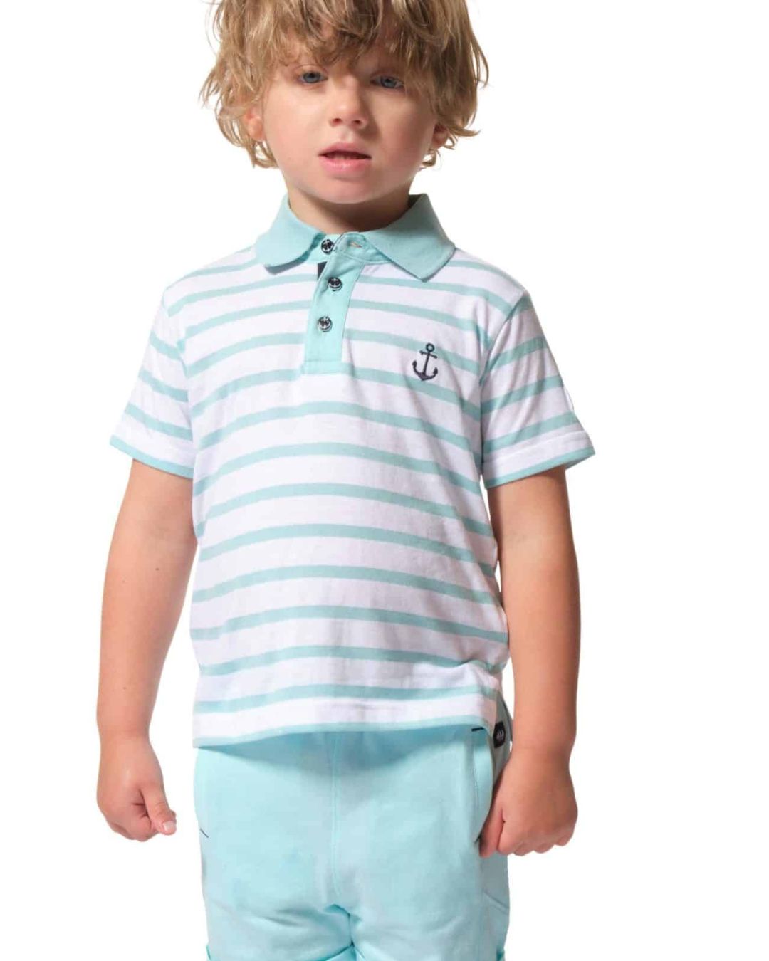 Liven Polo Shirt Boy- Aqua