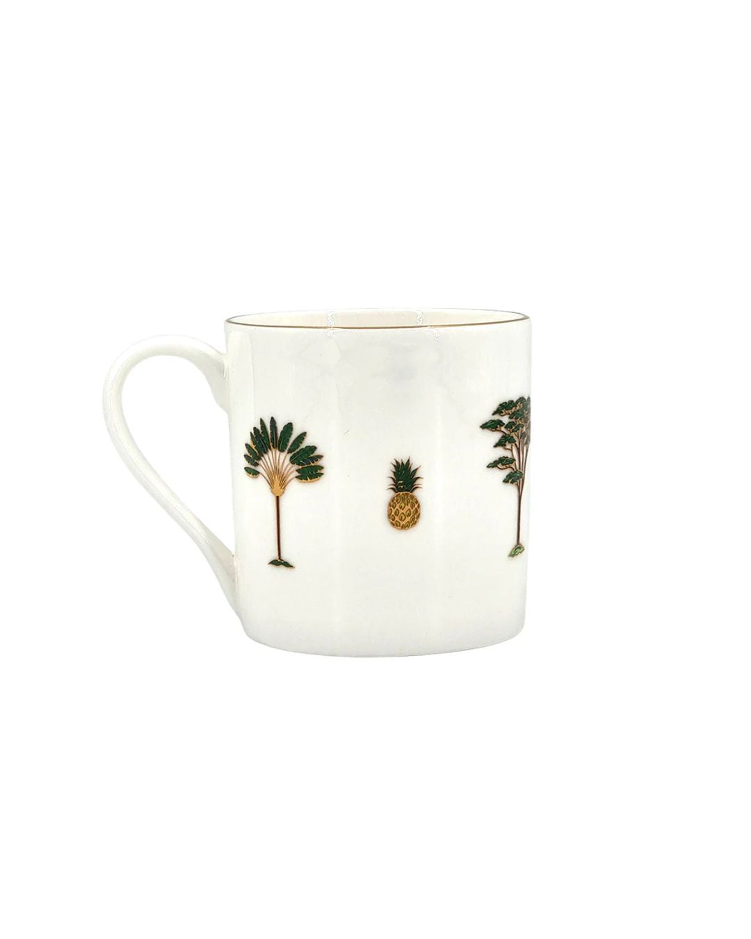 Mug Porcelain Gold Tree Pineapple