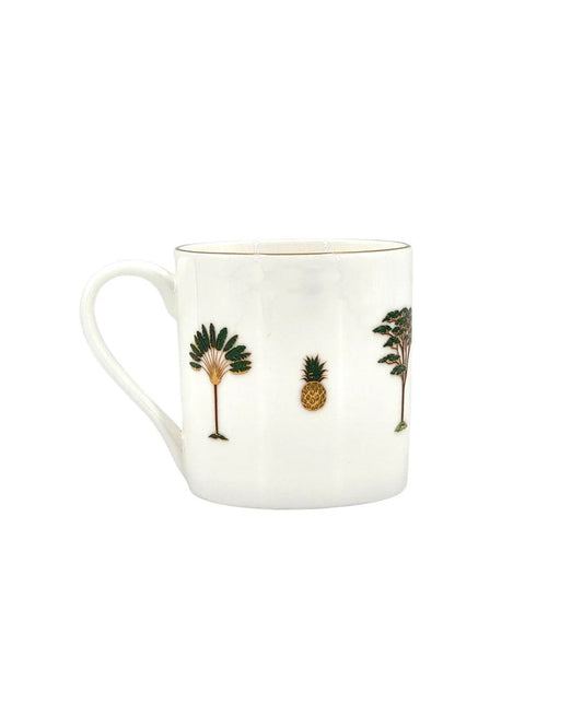 Mug Porcelain Gold Tree Pineapple