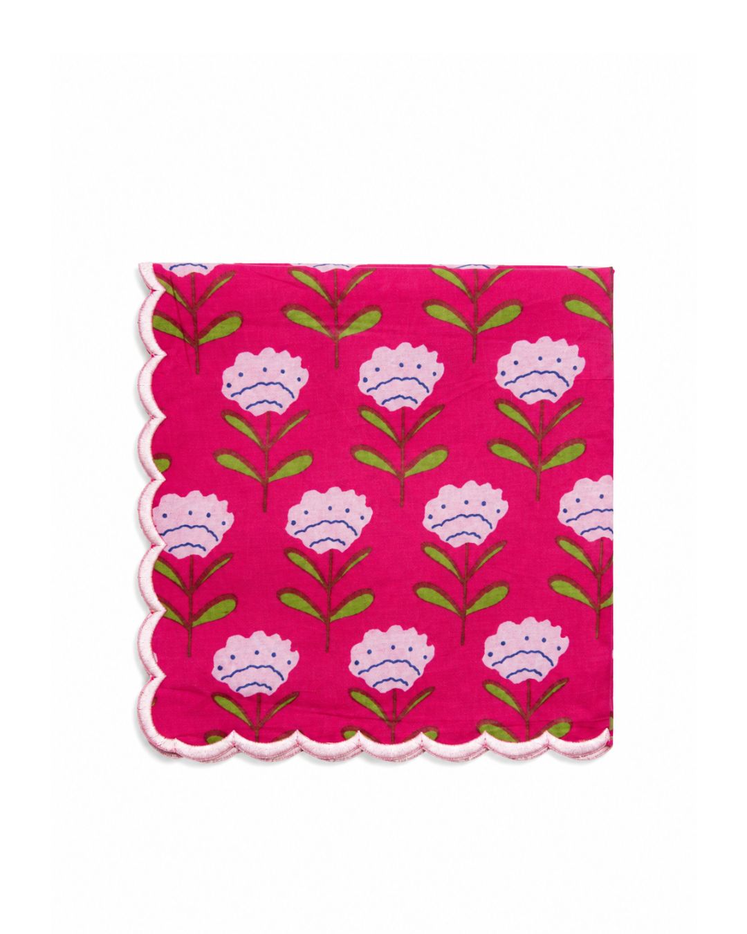 Raspberry Scalloped Handkerchief