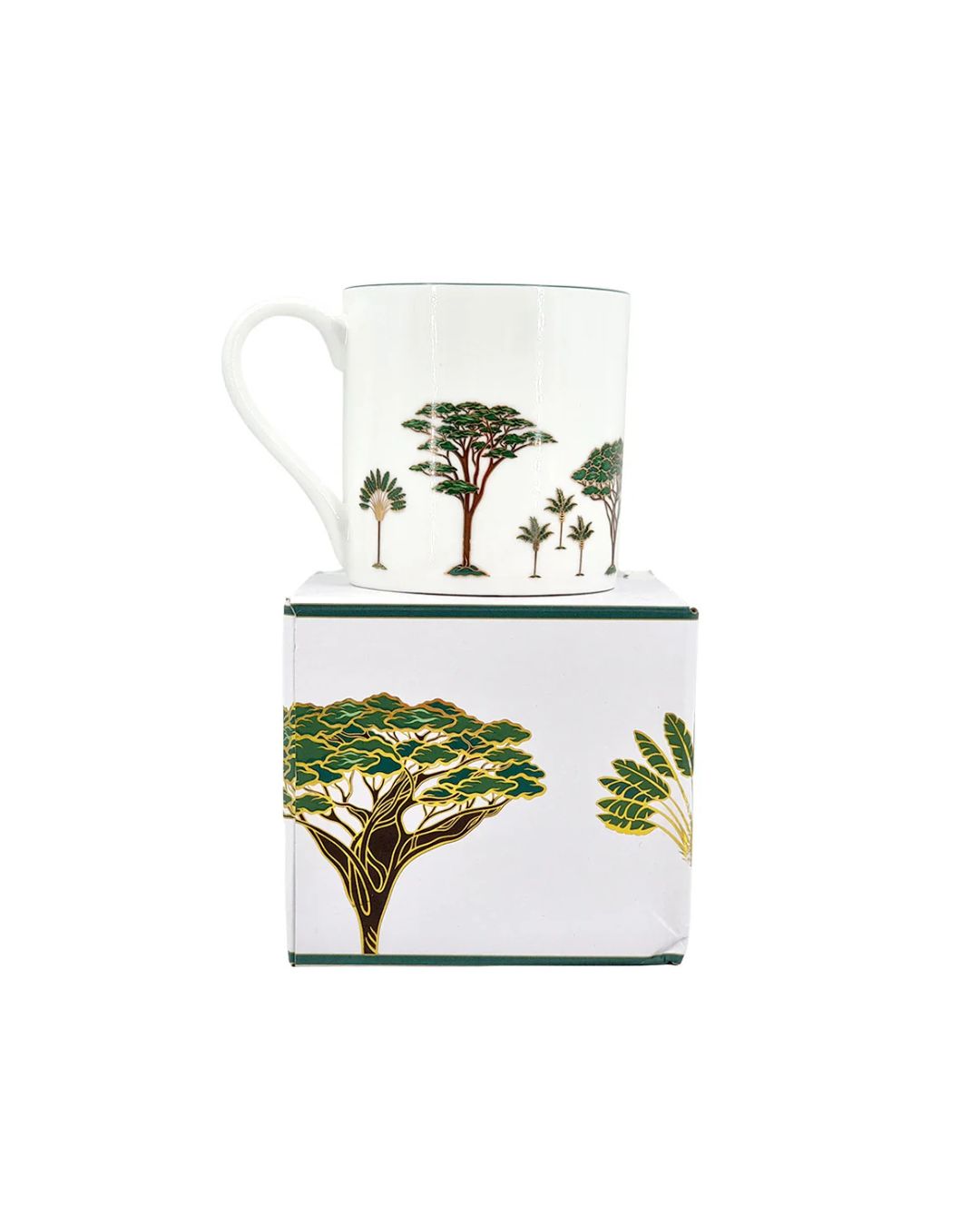 Mug Porcelain Green Tree
