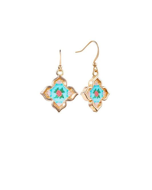 Peranakan Floral Drop - Turquoise