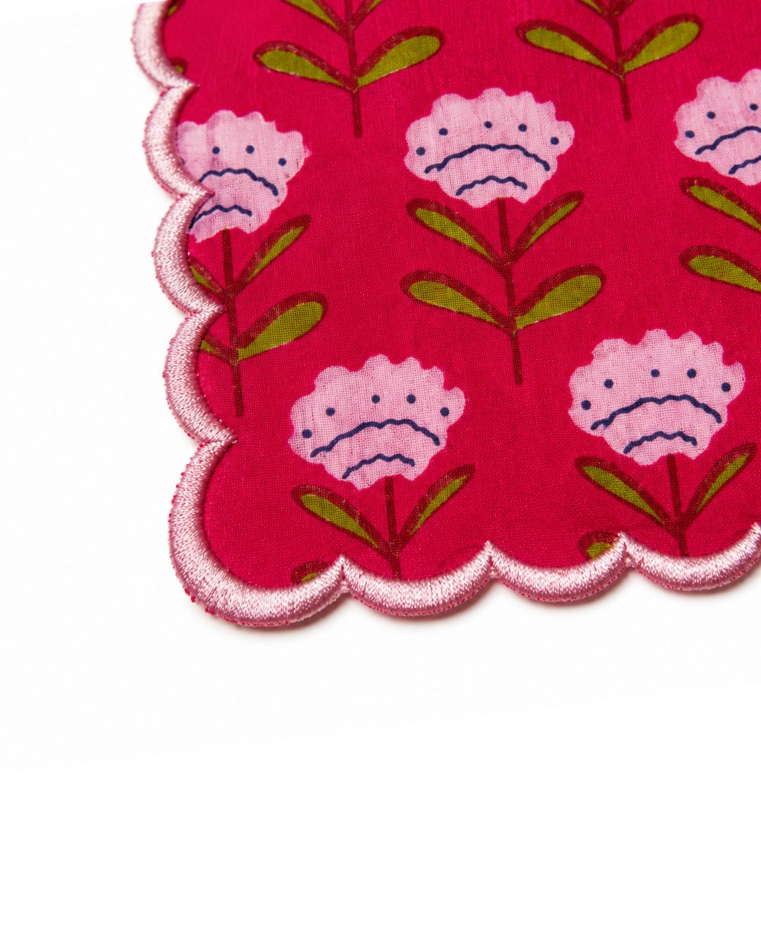 Raspberry Scalloped Handkerchief