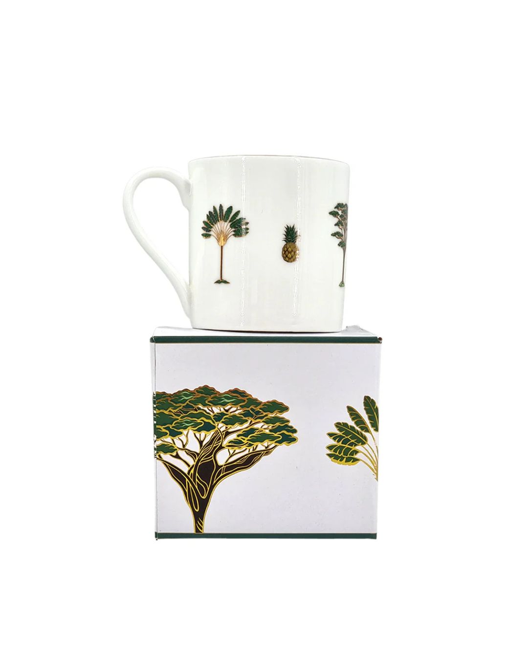 Mug Porcelain Gold Tree Pineapple
