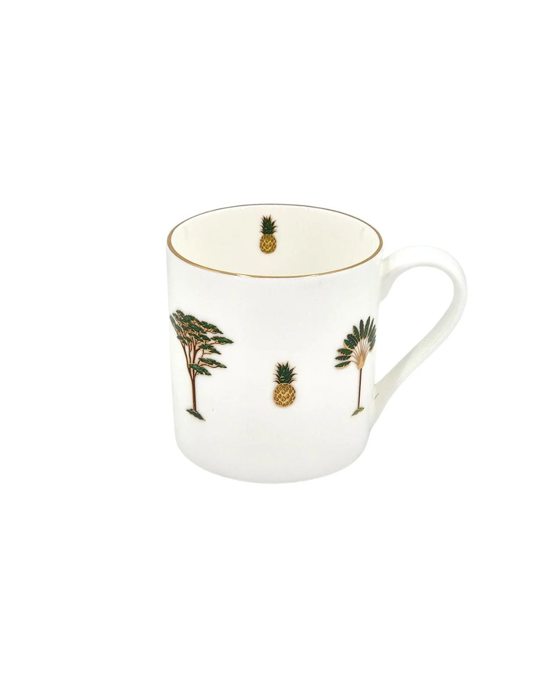Mug Porcelain Gold Tree Pineapple