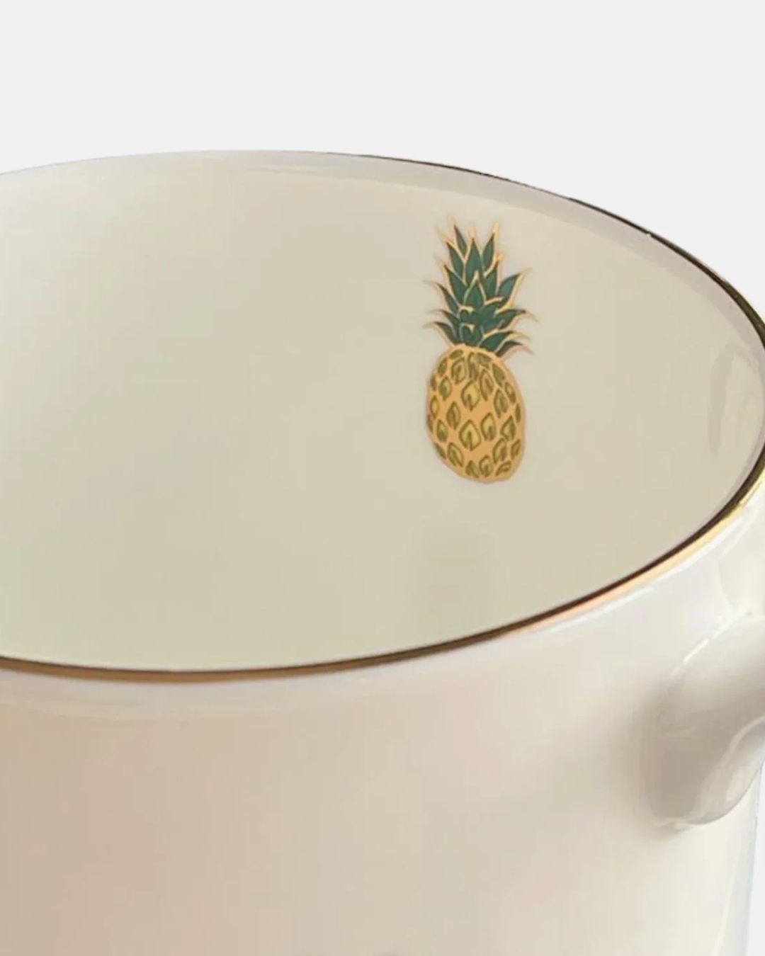 Mug Porcelain Gold Tree Pineapple