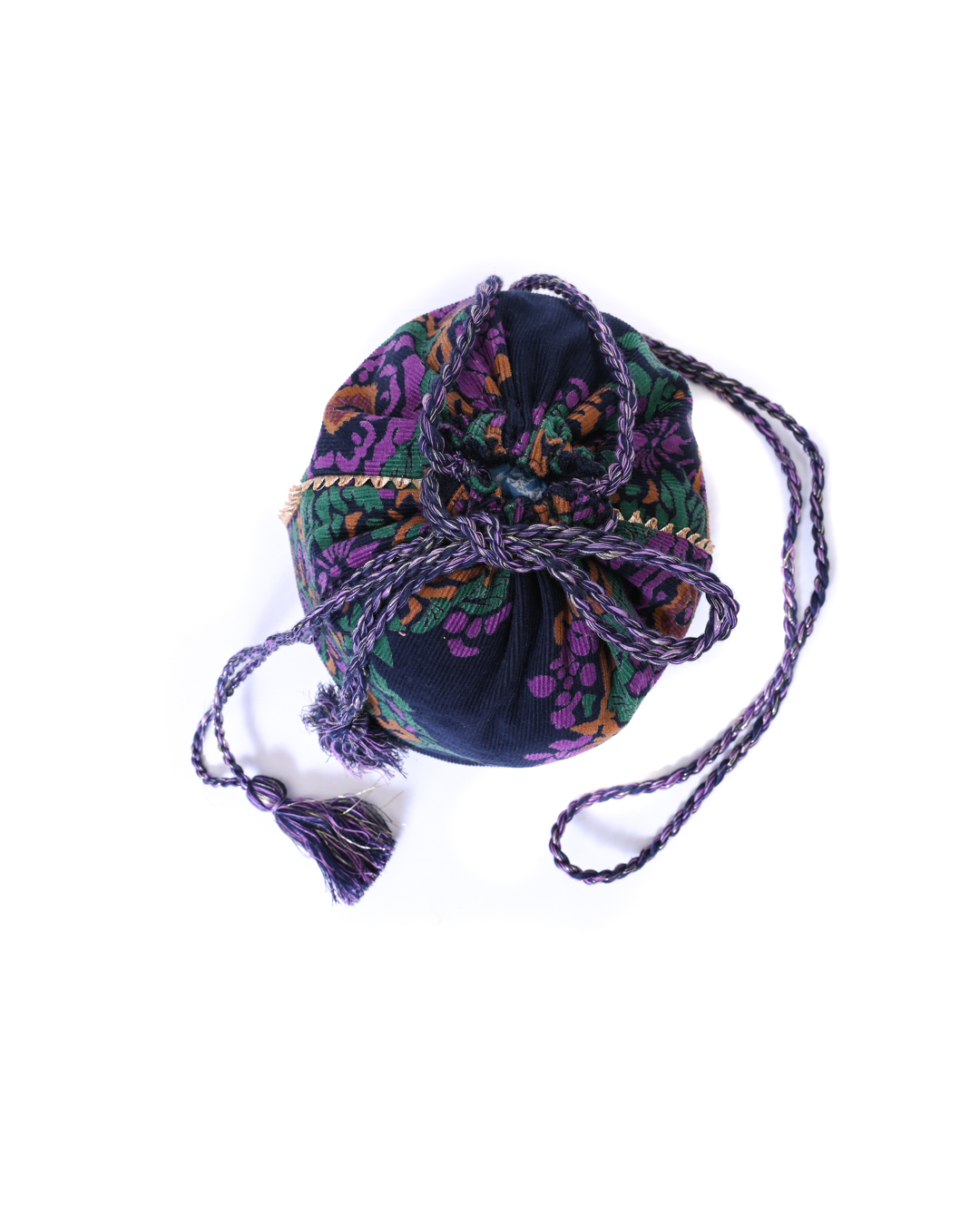 Drawstring Sac - Indigo Floral