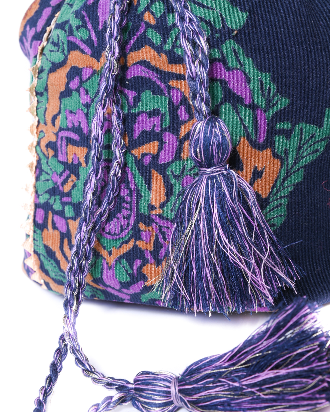 Drawstring Sac - Indigo Floral