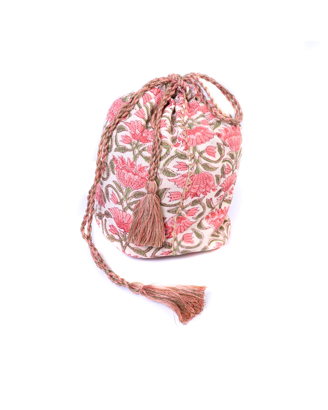 Drawstring Sac - Cream Floral