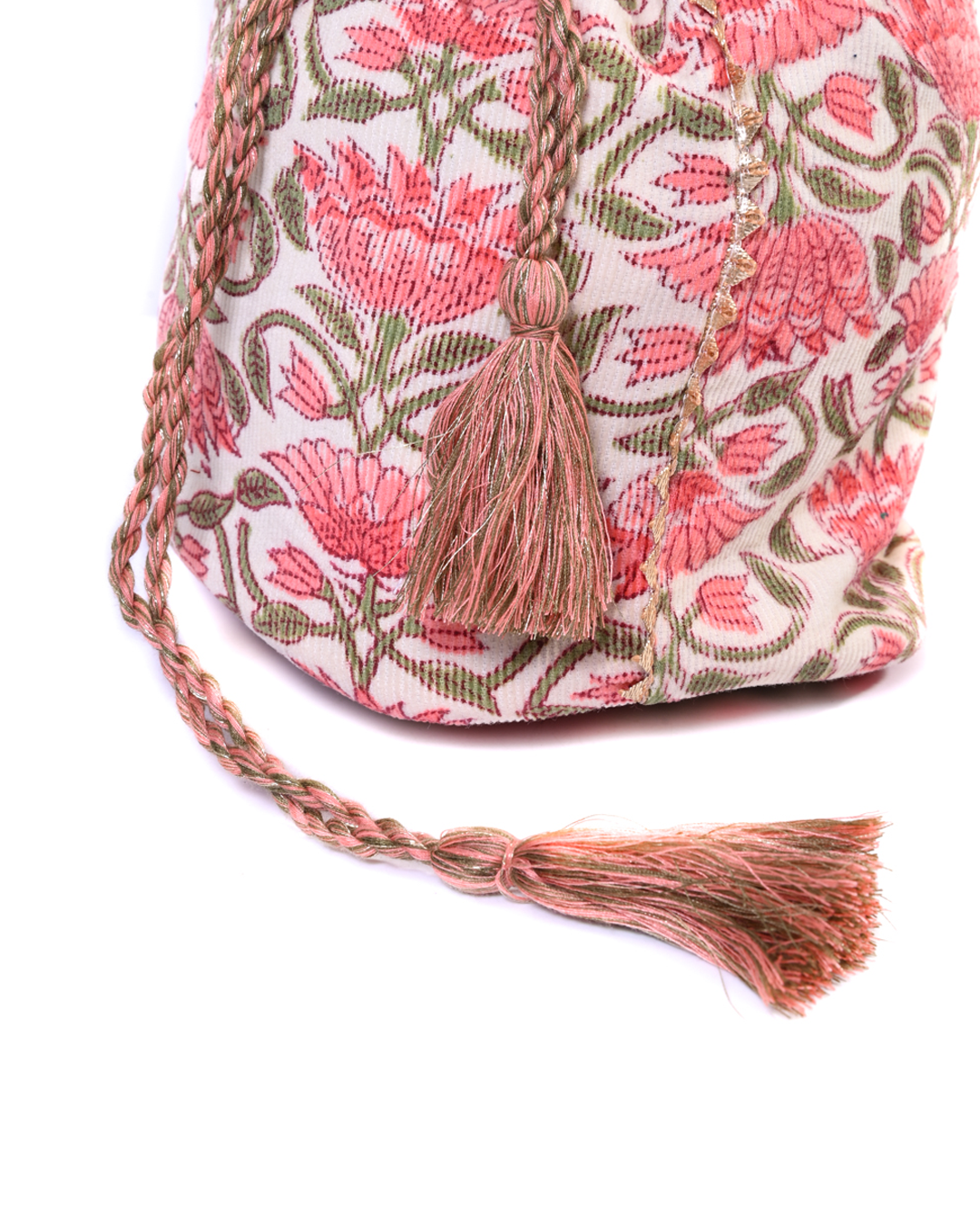 Drawstring Sac - Cream Floral