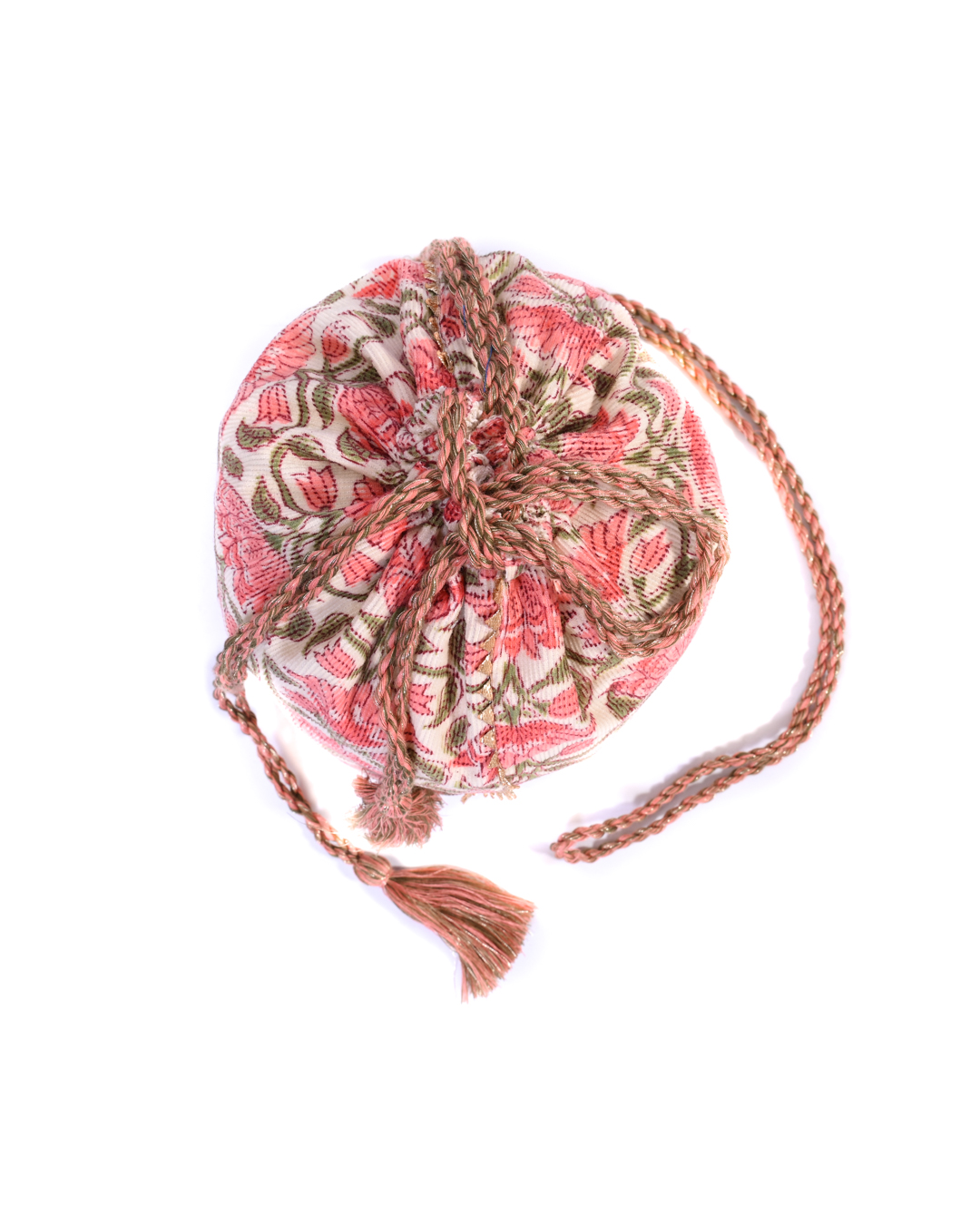 Drawstring Sac - Cream Floral