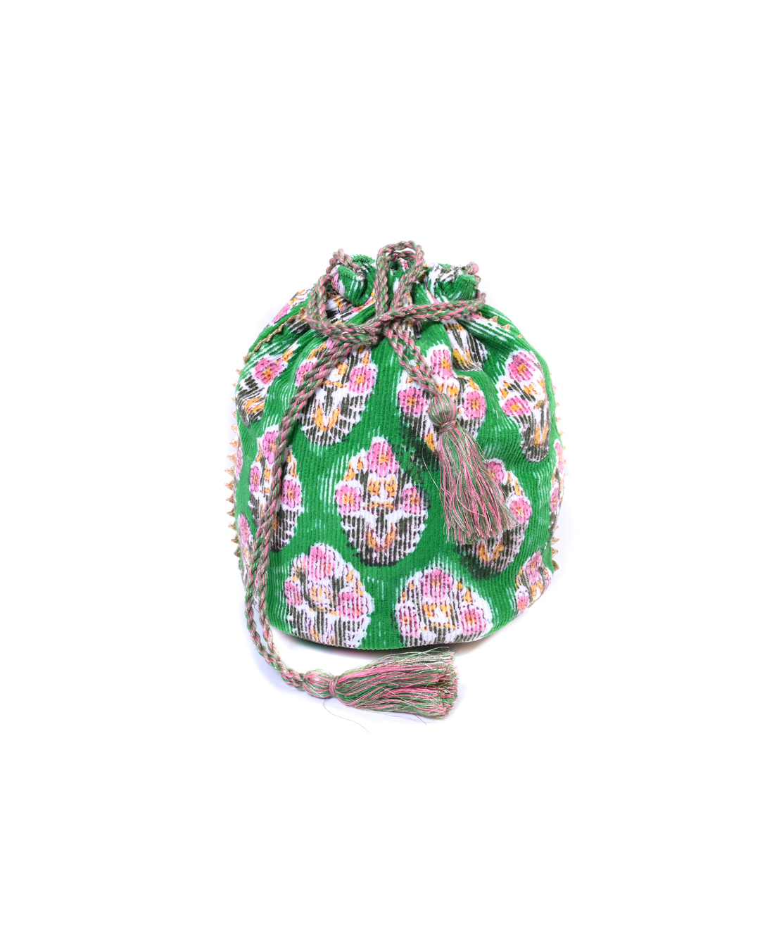 Drawstring Sac - Green Floral