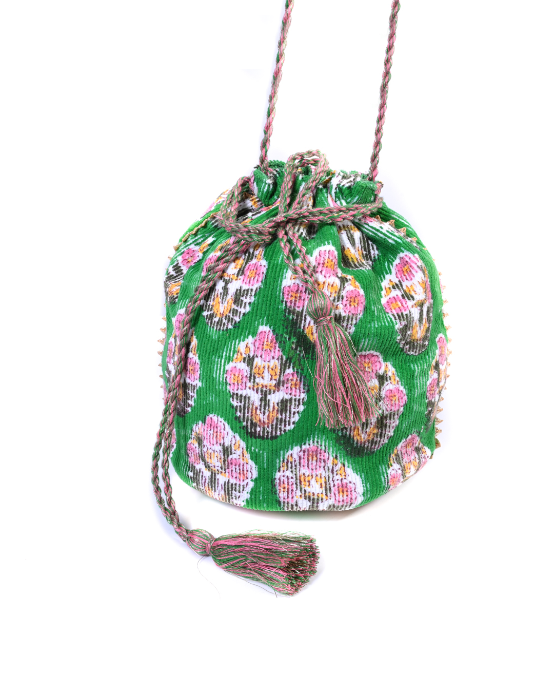 Drawstring Sac - Green Floral