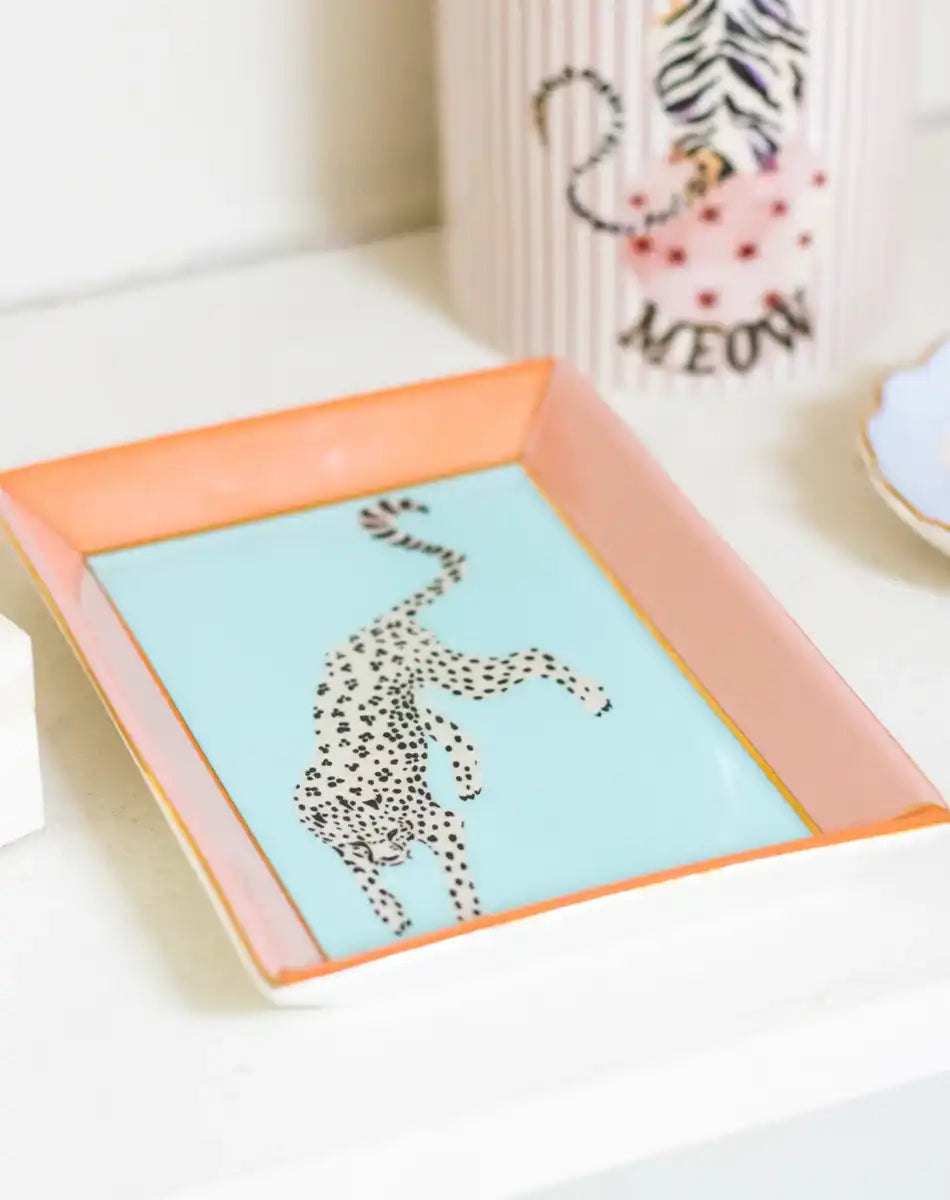 Cheetah Rectangular Trinket Dish  - Yvonne Ellen