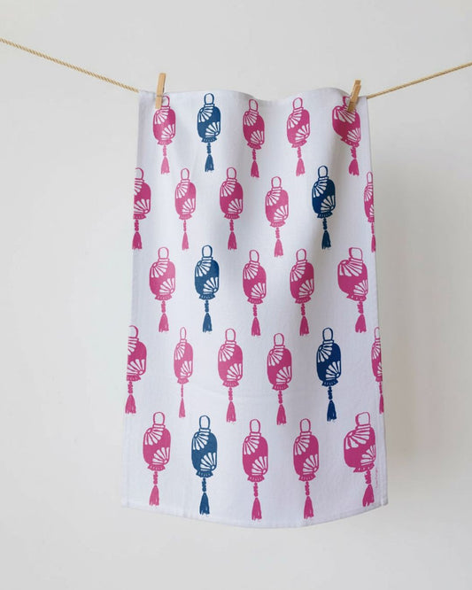 Tea Towel Lantern Pink