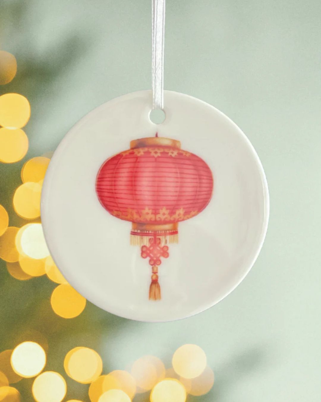 Chinese Lantern Porcelain Hanging Ornament