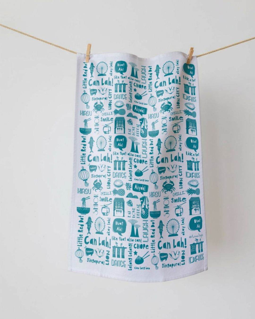 Tea Towel Can Lah! Aqua