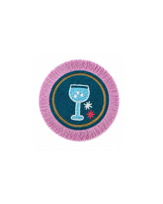 Pink Paloma Beaded Coaster