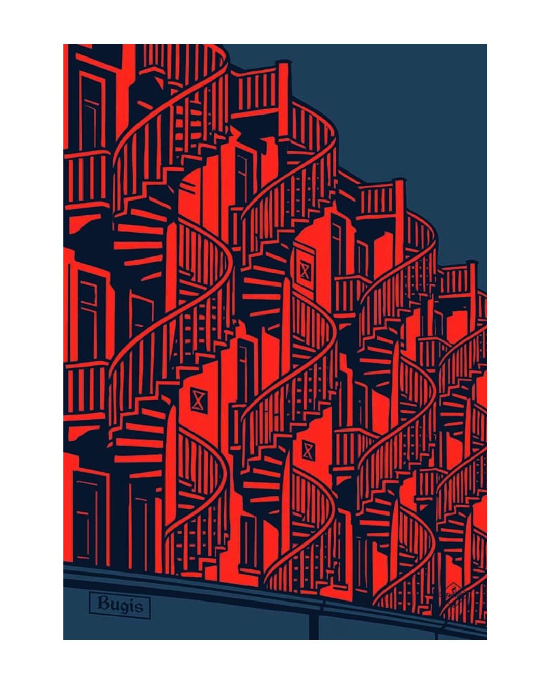 Singapore Bugis Spiral Staircase Orange