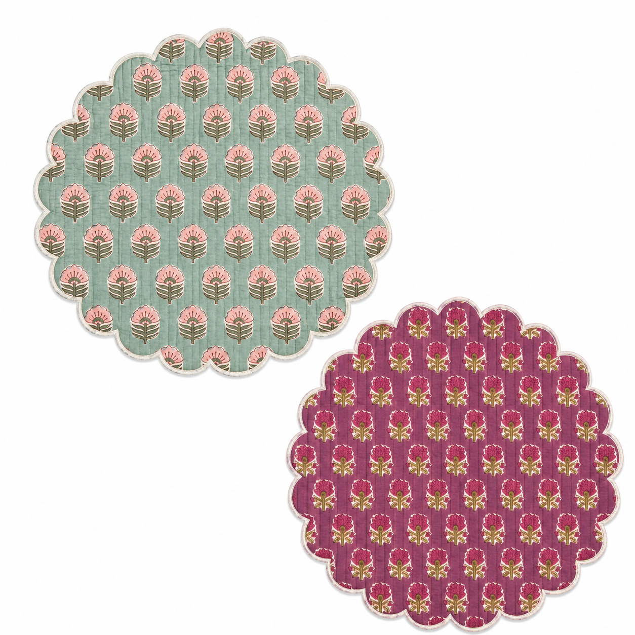 Reversible Round Scalloped Placemats