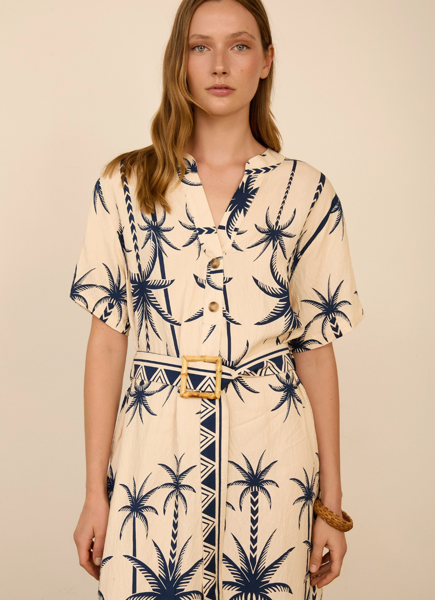 IGUANA PALM TREE MIDI DRESS