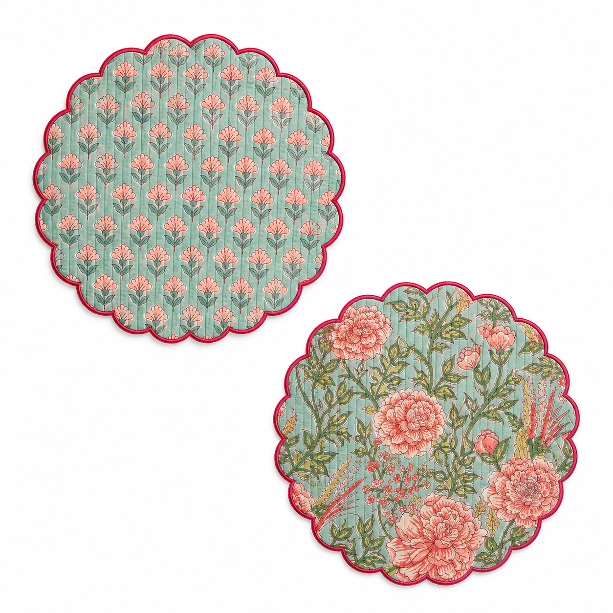 Reversible Round Scalloped Placemats